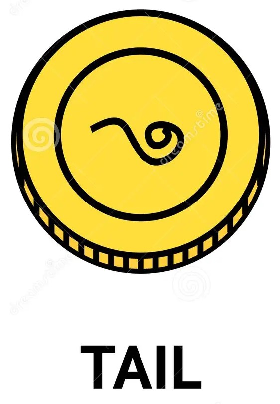 coin showing tail